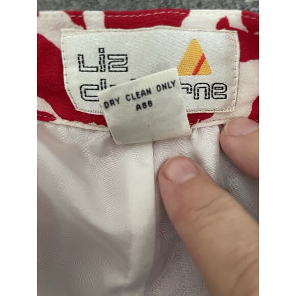 VTG Liz Claiborne Skirt Womens  6 Red Hot Artsy Flowy Career Boss Babe Rich Mom - Picture 5 of 9